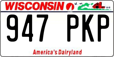 WI license plate 947PKP