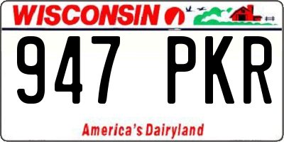 WI license plate 947PKR