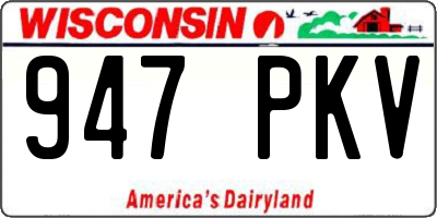 WI license plate 947PKV