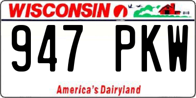 WI license plate 947PKW