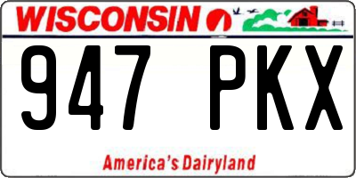 WI license plate 947PKX