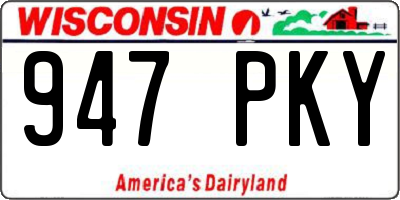 WI license plate 947PKY