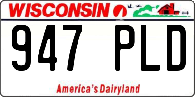 WI license plate 947PLD