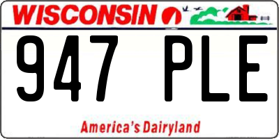 WI license plate 947PLE
