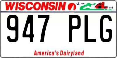 WI license plate 947PLG