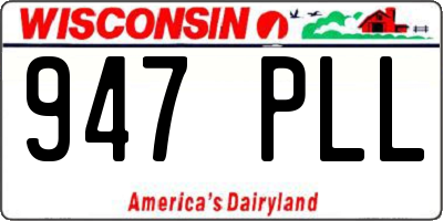 WI license plate 947PLL