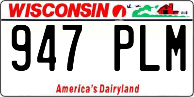 WI license plate 947PLM