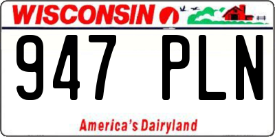 WI license plate 947PLN