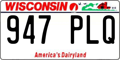 WI license plate 947PLQ