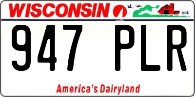 WI license plate 947PLR
