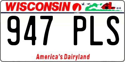 WI license plate 947PLS