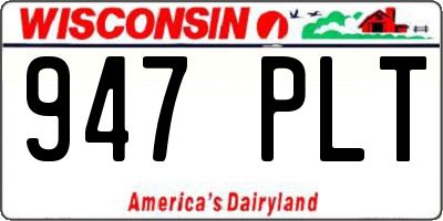 WI license plate 947PLT