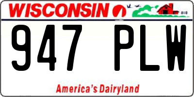 WI license plate 947PLW