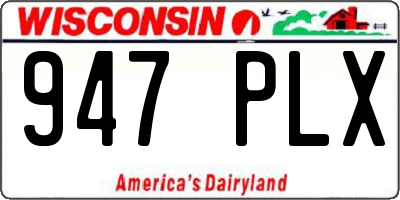 WI license plate 947PLX
