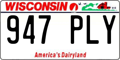 WI license plate 947PLY