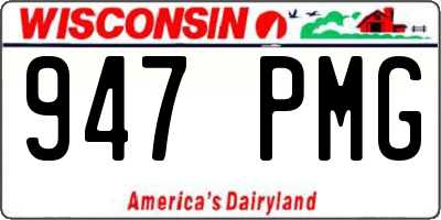 WI license plate 947PMG