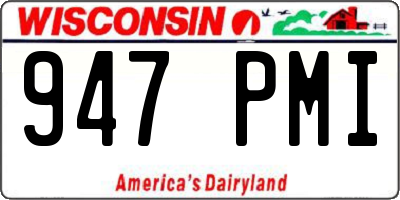 WI license plate 947PMI