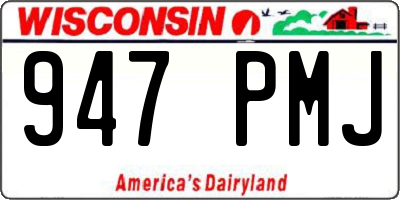 WI license plate 947PMJ
