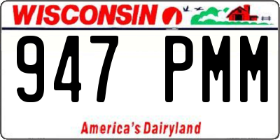 WI license plate 947PMM