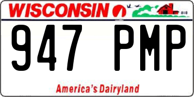 WI license plate 947PMP