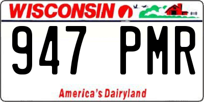 WI license plate 947PMR