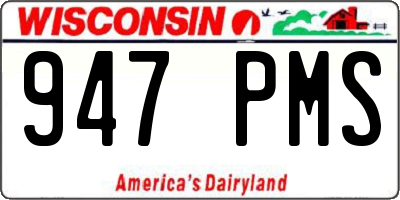 WI license plate 947PMS