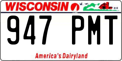 WI license plate 947PMT