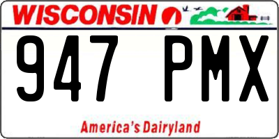 WI license plate 947PMX