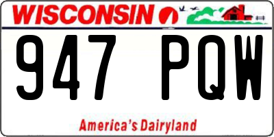 WI license plate 947PQW