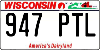 WI license plate 947PTL