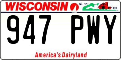 WI license plate 947PWY