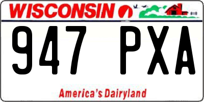 WI license plate 947PXA