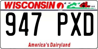 WI license plate 947PXD
