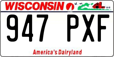 WI license plate 947PXF