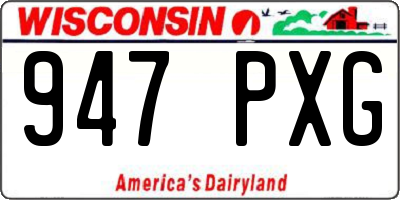 WI license plate 947PXG
