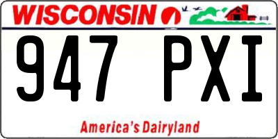 WI license plate 947PXI