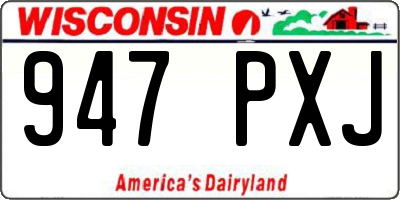 WI license plate 947PXJ