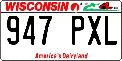 WI license plate 947PXL