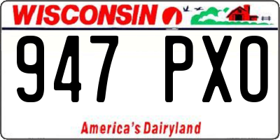 WI license plate 947PXO