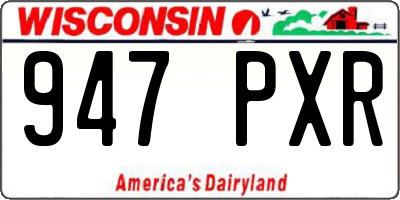 WI license plate 947PXR