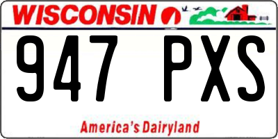 WI license plate 947PXS