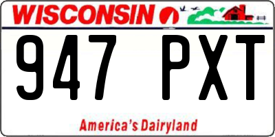 WI license plate 947PXT