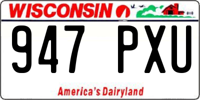 WI license plate 947PXU