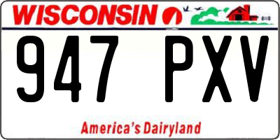 WI license plate 947PXV