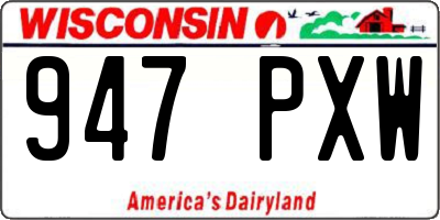 WI license plate 947PXW