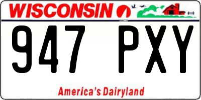 WI license plate 947PXY