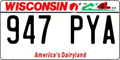 WI license plate 947PYA
