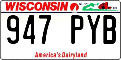 WI license plate 947PYB