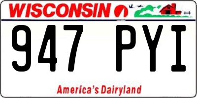 WI license plate 947PYI
