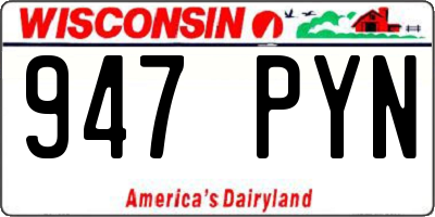 WI license plate 947PYN